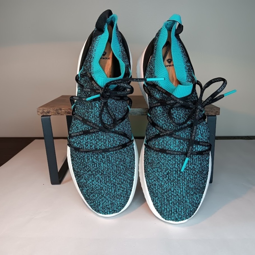 Adidas Cloudfoam Ultimate Womens‎ 9.5 Teal Black Knit Sneakers